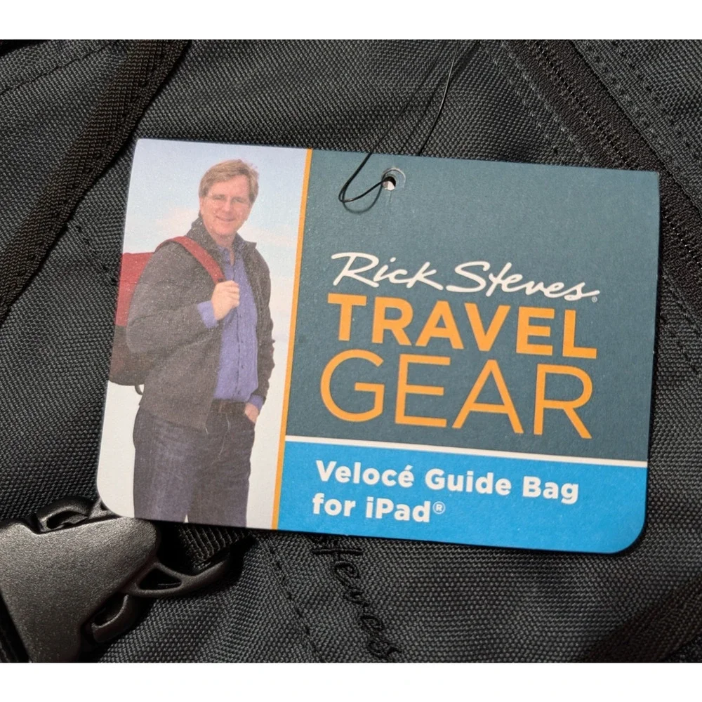 Rick Steves Europe Travel Gear Veloce Guide Bag For iPad Crossbody green black